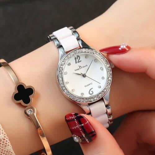 Women Watches Luxury Quartz Watches For Women Fashion Ceramic Strap Diamond Bracelet Wristwatch Ladies Female Clock Reloj Mujer