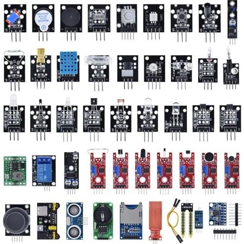 For Arduino 45 Kinds of Sensors Digital Temperature Humidity RGB LED Soil Buzzer Sound Ultrasonic Sensor Module UNO R3 MEGA2560