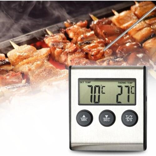 Kitchen Food Cook Baking Grilling Meat BBQ Timer Probe Digital Oven Thermometer This thermometer features stainless steel probe