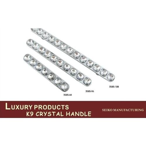 Designers collection Clear Crystal For Drawer Handle And Furniture Handle 3585(C.C. 64mm,Length:96mm)