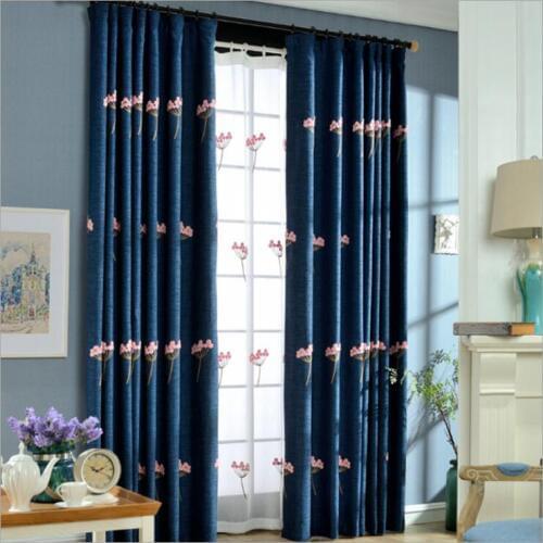 European luxury embroidered curtain cloth with tulle for living room Luxury cashmere Dandelion curtains for bedroom