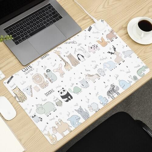 Computer Desktop Mouse Heating Pad PU Leather Hand Warmer Heating Plate Electric Heating Table Mat Desk Pad Mouse Heating Pad