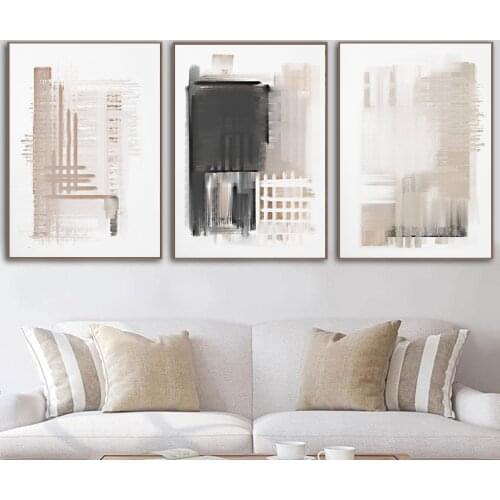 Modern Abstract Geometric Wall Art Canvas Painting Black White Poster Print Pictures Scandinavian Style Living Room Home Decor