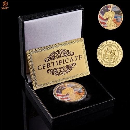 2017 USA Yellowstone National Park Collectible Gold Plated Coin W/Luxury Box Value