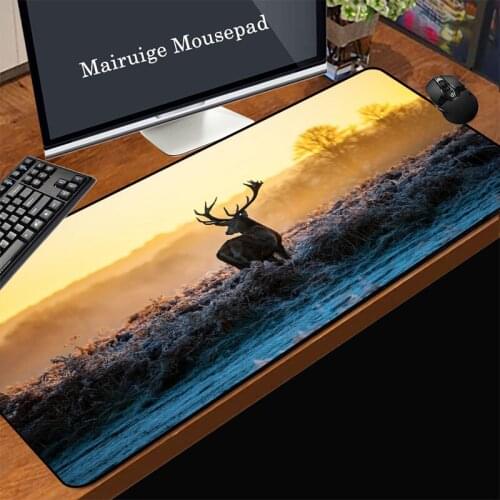 Mairuige Animal style gaming computer mouse pad rubber non-slip sika deer style writing desk decoration laptop keyboard mat