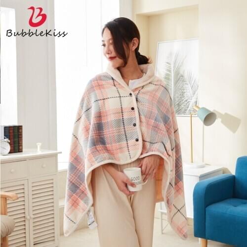 Bubble Kiss Modern Style Throw Blanket For Bed 100% Polyester Flannel Cape Blanket Air Conditioning Lazy Blanket For Home Decor