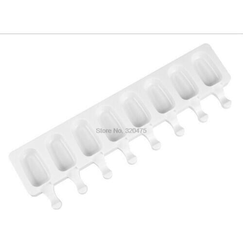 DHL 20pcs 8 Cavity Ice Cream Silicone Mold DIY Molds Ice Cube Moulds Ice Cream Maker Dessert Molds Tray