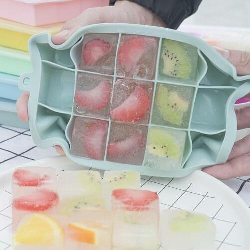 15 Grids Silicone Ice Tray with Clear Lid Ice-Making Box Ice Cube Mold Home Fridge Bar Beer Ice Block Moulds Accessories