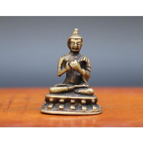 5 CM Tibetan Temple Bronze Amulet Tathagata Vairochana Buddha Figurines Statues