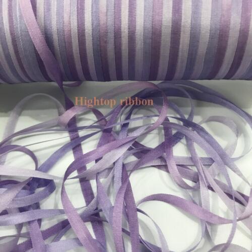 4mm light purple variegated color 100% pure silk woven double face silk ribbons for embroidery handcraft project,gift packing