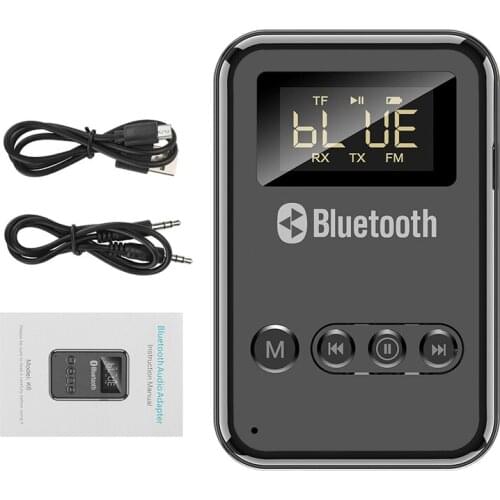 USB Bluetooth 5.0 Transmitter Receiver 2in1 Wireless Audio 3.5mm Aux Car Adapter for PC TV Headphone
