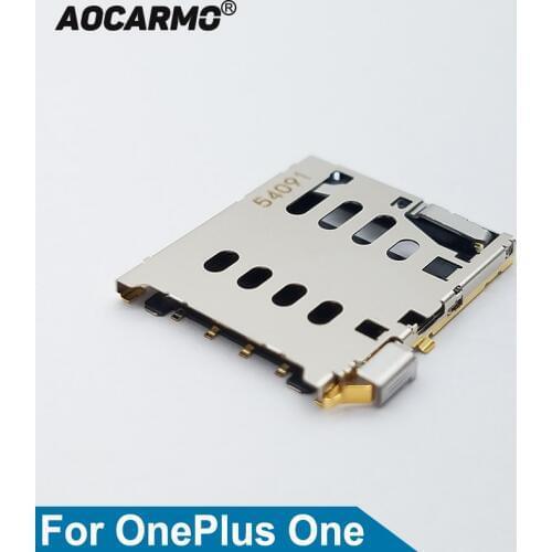 Aocarmo SIM Card Reader Tray Slot Holder Connector For OnePlus One A0001 1+1 Replacement Part