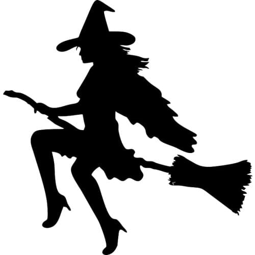 S51978 Various Sizes/Colors Car Stickers Vinyl Decal on a Broom Witch Motorcycle Decorative Accessories