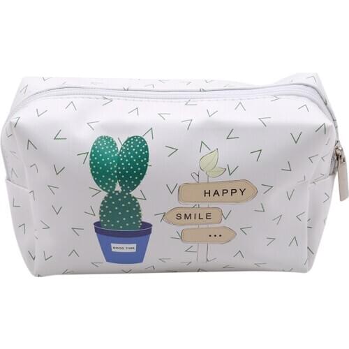 1PC Toiletry Bags Korean Style Travel PU Leather Cosmetic Bag Small Organizer Women Makeup Bag Make Up Case Beauty Storage Bag