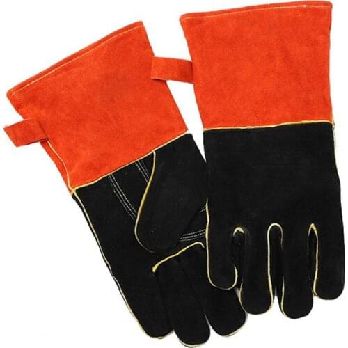 2Pcs/Set Heat-Resistant Barbecue Glove Anti-Slip Thick Kitchen Oven Mitt Glove Potholder with Hanging Rope Outdoor Supplies