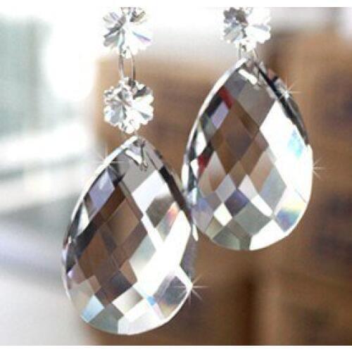 380pcs/lot 38mm free shipping crystal glass chandelier prism parts lighting pendant almond shape free shipping
