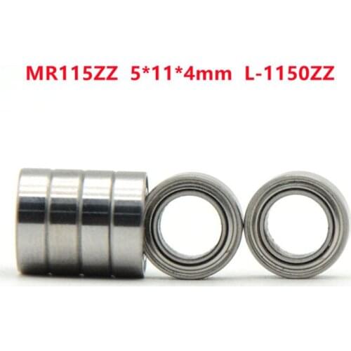 50pcs/100pcs/500pcs miniature bearing MR115ZZ 5*11*4mm L-1150ZZ deep groove ball bearings 5mmx11mmx4mm
