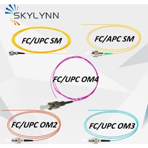 50PCS FC APC UPC Connector Pigtails, 1.5 Meter Single Mode FC G657A2 Multi Mode OM2/OM3/OM4 0.9MM LSZH Fiber Optic Pigtails
