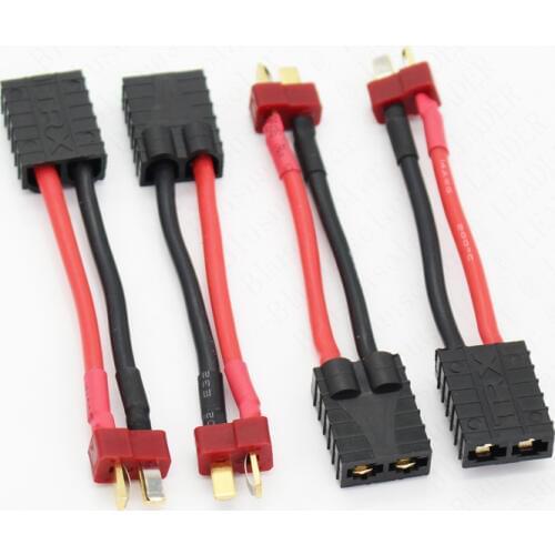 50 PCS/Lot TRX Female to Dean Male T Plug Connector 14AWG 60 mm RC Battery Charge Cable