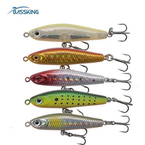 BASSKING Pencil Bait 40mm 3.5g Sinking Fishing Lure Treble Hook Isca Artificial Para Pesca Leurre Peche Fishing Wobbler Swimbait