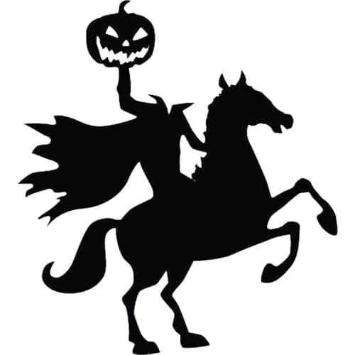 Headless Rider Horror Window Stickers Festival Wall Sticker Haunted House Halloween Decoration For Home Door Decor Cling A50