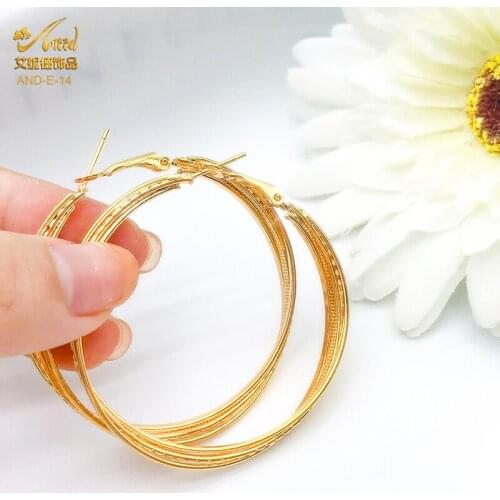 Big Simple Circle Hoop Earrings Earings Fashion Jewelry 2021 Round Earring Party Wholesale Dubai Gold Color Loop Earrings