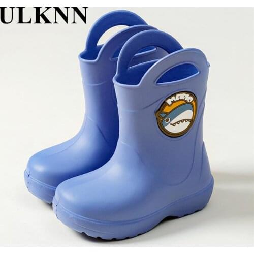 Childrens Rain Boots Baby EVA Soft Bottom Boys Boots Carry Hand Drum Girls Water Private Early Kids Shoes