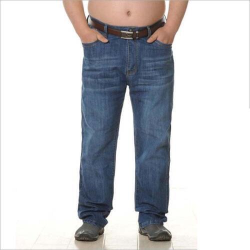 Plus Size 36-50 Men Jeans Elastic Denim Pants High Waist Casual Black Jeans Hip Hop Harem Loose Baggy Jeans Trousers Man Clothes