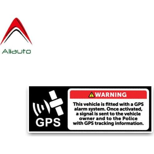 Aliauto Interesting Caution Car Sticker Bold Decals Car Is Fitted with A GPS Alarm System Reflective Anti-UV Decal PVC,11cm*4cm