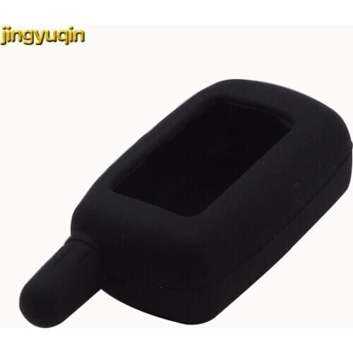 Jingyuqin Key Case for Starline A9 A8 A6 LCD Silicone Remote Key Holder Case Cover Fob Chain Russian Two Way Alarm