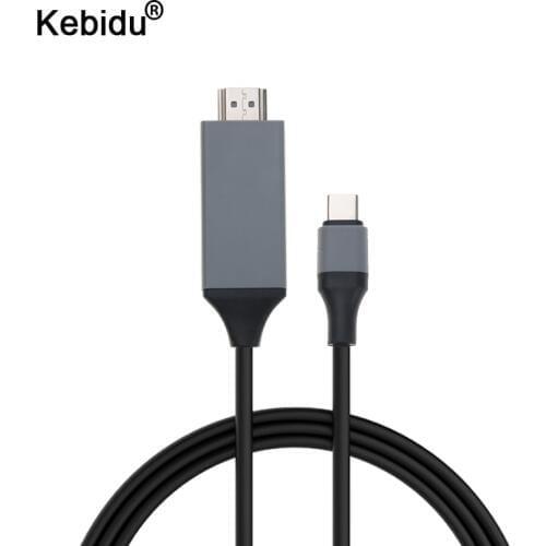 Kebidu 2m 4K USB 3.1 30Hz HD Extend Adapter Type C USB C HDMI-compatible Cable Converter for Macbook Samsung S8 Wholesale