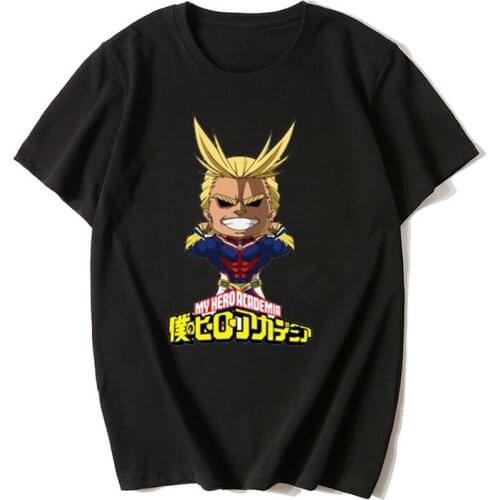 Summer Cartoon Anime My Hero Academia One For All T Shirt Custom logo T-Shirt Women Men Harajuku Short Sleeve All Might Tops