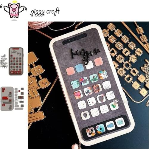 Piggy Craft metal cutting dies cut die mold Closed smartphone album Scrapbook paper craft knife mould blade punch stencils dies