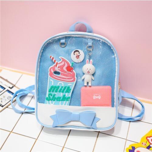 Fashion Women Transparent Backpack School Shoulder Bag for Teenage Girls Female Travel Backpack Large Capacity Mochila AA-06