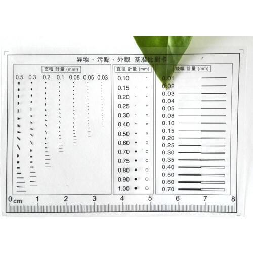 Soft Point Line Gauge Film Ruler Stain Benchmark Test Comparison Card Highly Transparent Factory QC Quality Inspection PET Ruler