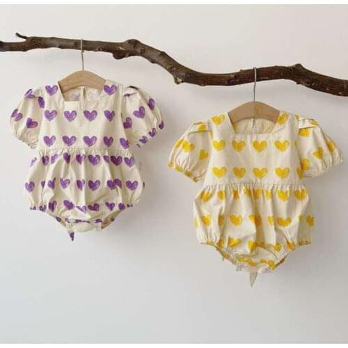 New Fashion Lovely Newborn Toddler Infant Baby Kids love printed Playsuit Jumpsuit Romper Floral Outfits