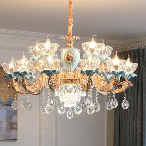 Crystal Chandeliers European Style living room decoration Atmospheric Luxury Lighting Package Villa Master Dining Room Lighting