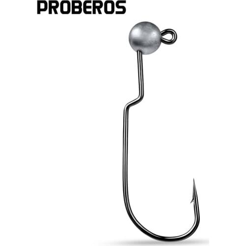 PROBEROS 5pcs/lot Fishhooks 1g-1.8g-2.5g-3.5g Metal Jig Fishing Hooks Jigging Head Barbed Hooks Ned Rid Hooks Fishing Tackle