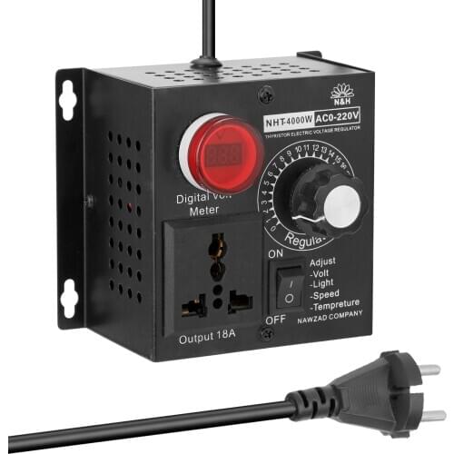 Professional Compact Variable Voltage Controller Portable AC 220V 4000W Speed Temperature Light Voltage Adjuatable Dimmer