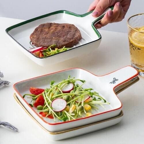 Baking Tray Baked Rice Ceramic Oven Bowl Microwave Oven Special Dish Plate Creative Online Celebrity Household