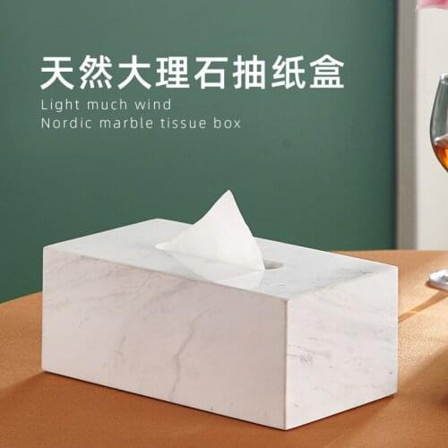 Removable Tissue Box Rectangle Container Marble Tissue Box Storage Modern Creative Whtie Servilletero Tissue Boxes BG50TB