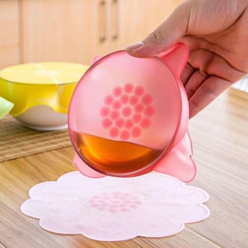 Flowers Silicone Stretch Lids Reusable Airtight Food Wrap Covers Keeping Fresh Seal Bowl Stretchy Wrap Cover Kitchen Cookware