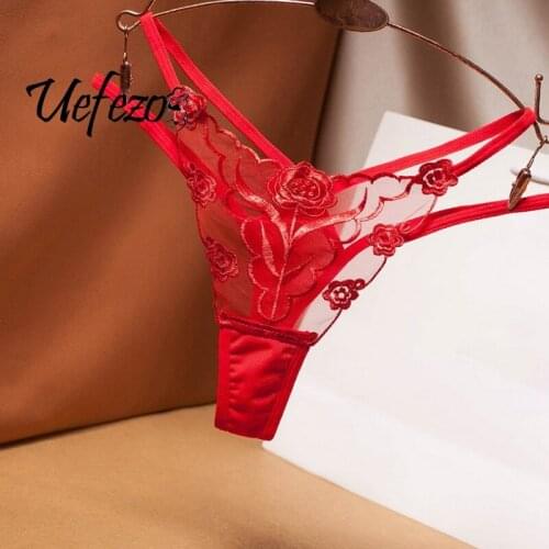 G-String Hot T Pants Thongs Sexy Lace Thong Ladies Panties Embroidered Mesh Yarn Perspective Young Women Girls Underwear