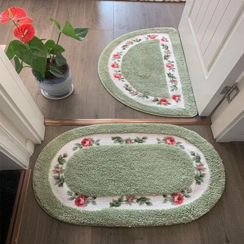 Pastoral Style Bathroom Absorbent Mat Carpets for Living Room Thick Rugs for Bedroom Home Supplies Door Decoration Outdoor Rugs