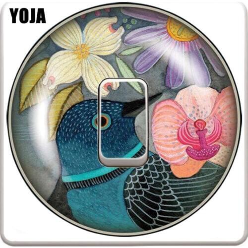 YOJA Interesting Flight Birds Sparrow Decor Switch Wall Sticker Living Room Bedroom Personalized 10SS0388