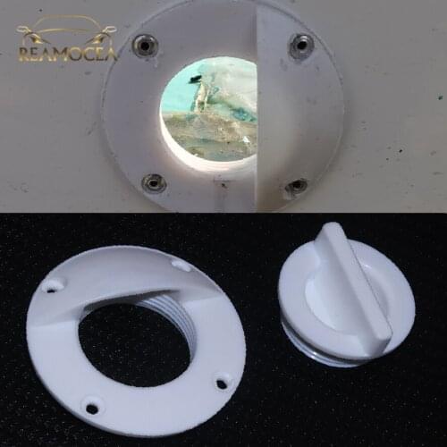 Reamocea Nylon Boat Transom Deck Mount Drain Scupper Valve Screw Cap Stopper for Marine Canoe Boats Replacement Cockpit 50mm