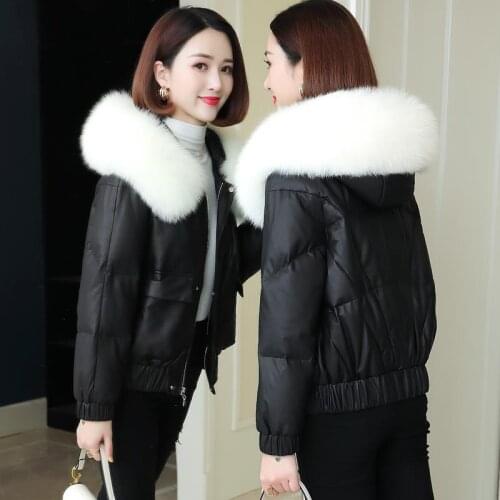 2021 Winter Women Jackets Pocket Thicken Zipper Windproof Long Sleeve Belt Warm Fur Collar Short Casual Female Portable Outwear