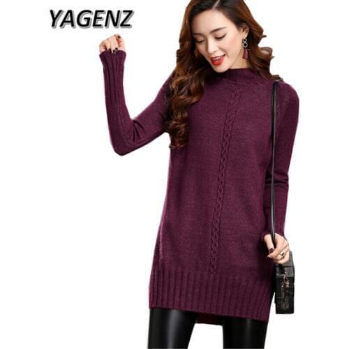 2020 Winter Lady Pullover Sweater Fashion Loose Long Sleeve Knit Shirt Casual Tops Plus Size Women Warm High-neck Sweater 3XL