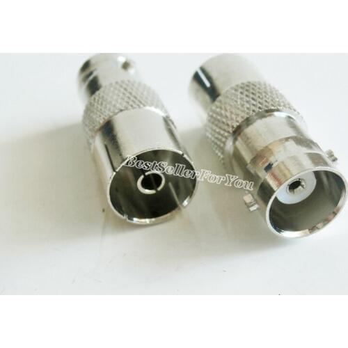 1Pcs BNC female to IEC PAL DVB-T TV female jack straight RF adapter connector