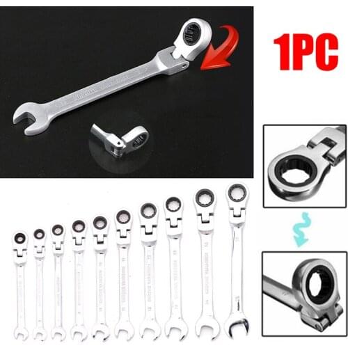 1pcs Matte Mirror Flexible Ratchet Action Wrench Spanner Nut Tool Head Spanner Tool 6mm-15mm